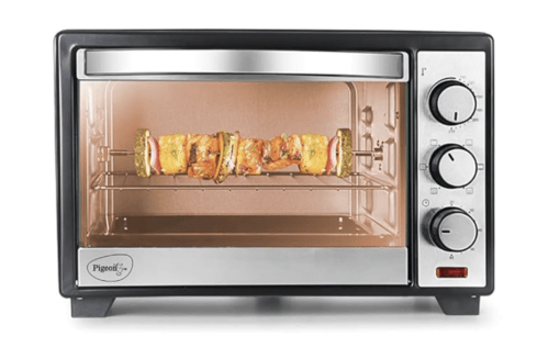 Pigeon Oven Toaster Grill (12383) 20 Liters OTG with Rotisserie, Oven Toaster and Grill for Grilling and Baking Cakes (Grey), Standard